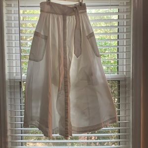 Free people white midi skirt with tie front